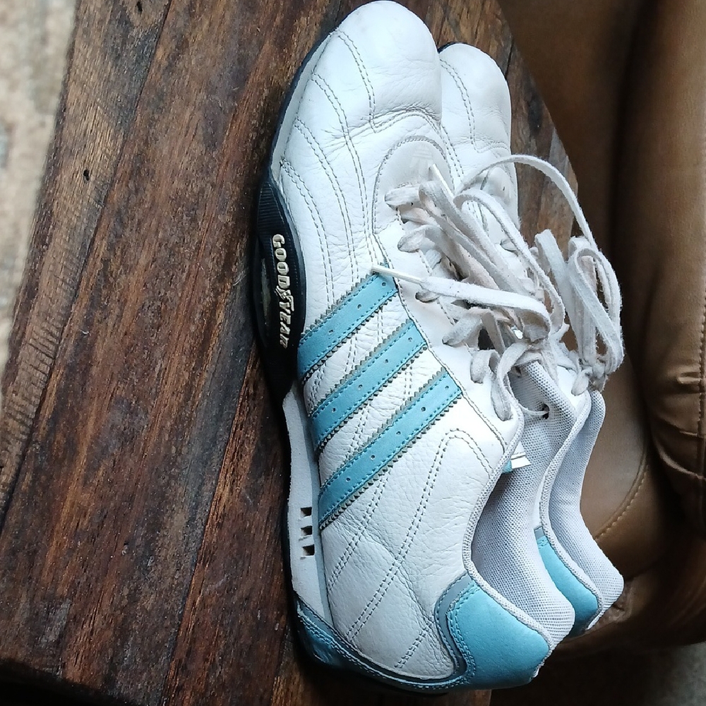 Adidas White and Blue Sneakers